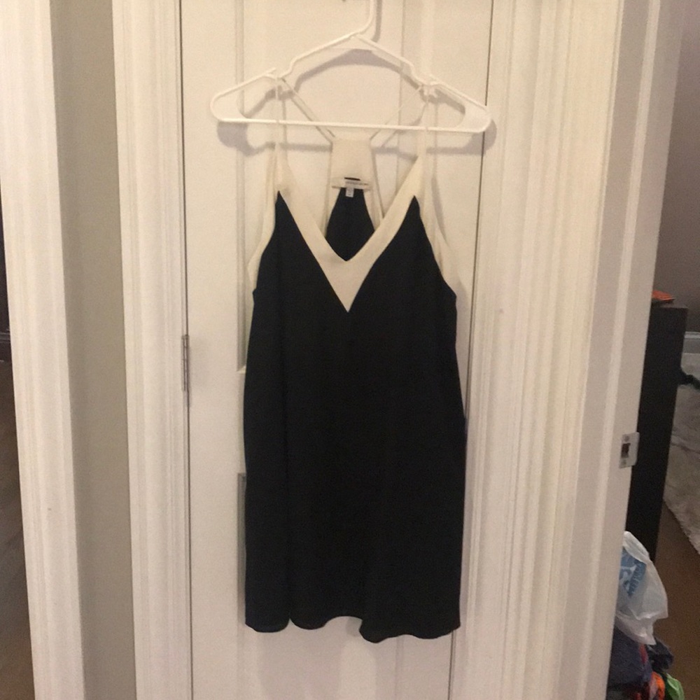 Black and White Silk Dress